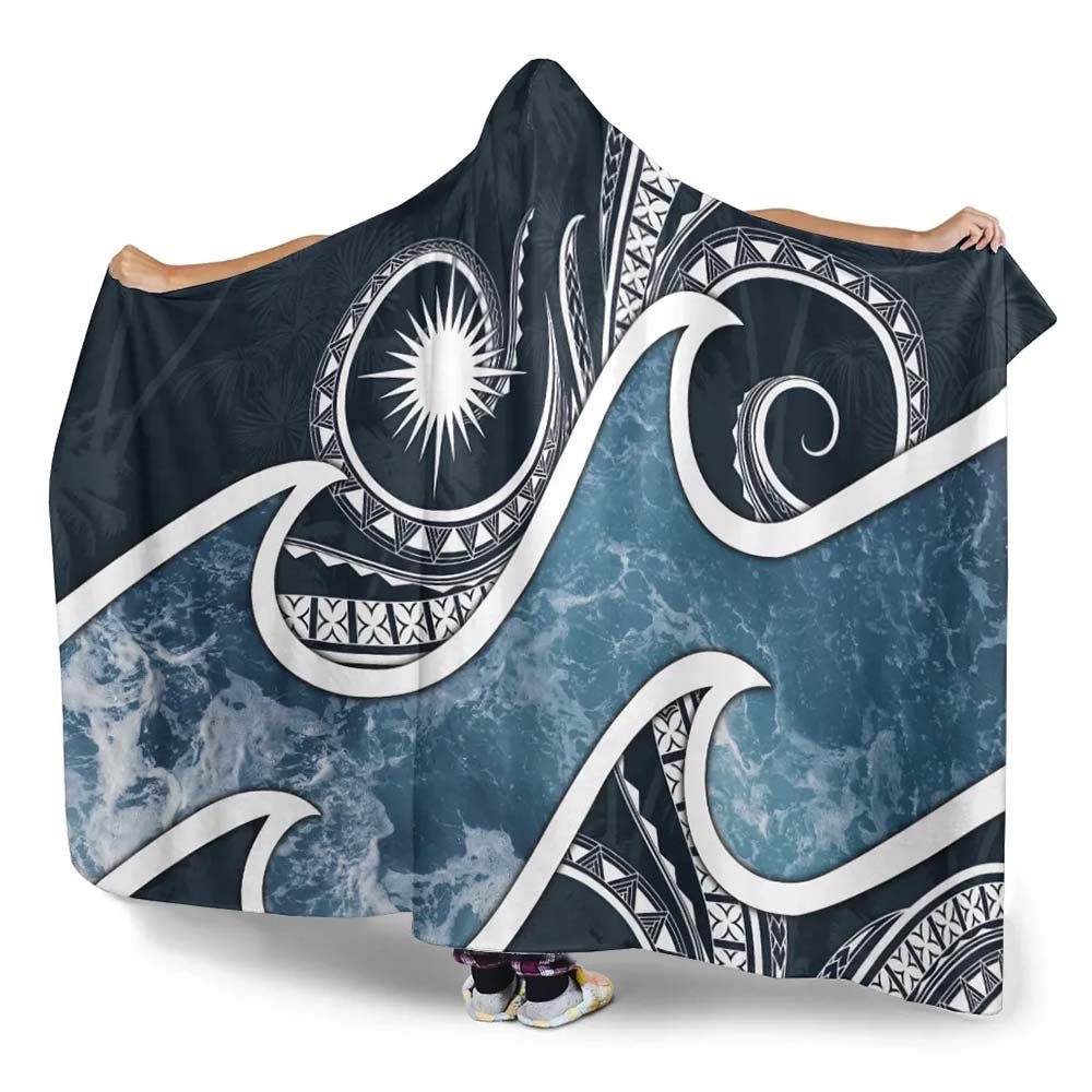 Marshall Islands Polynesian Hooded Blanket - Ocean Style
