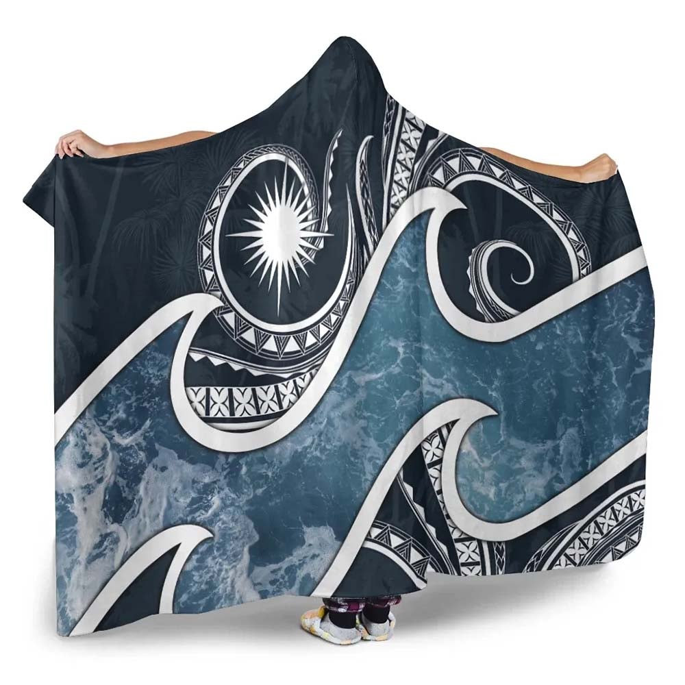 Marshall Islands Polynesian Hooded Blanket - Ocean Style