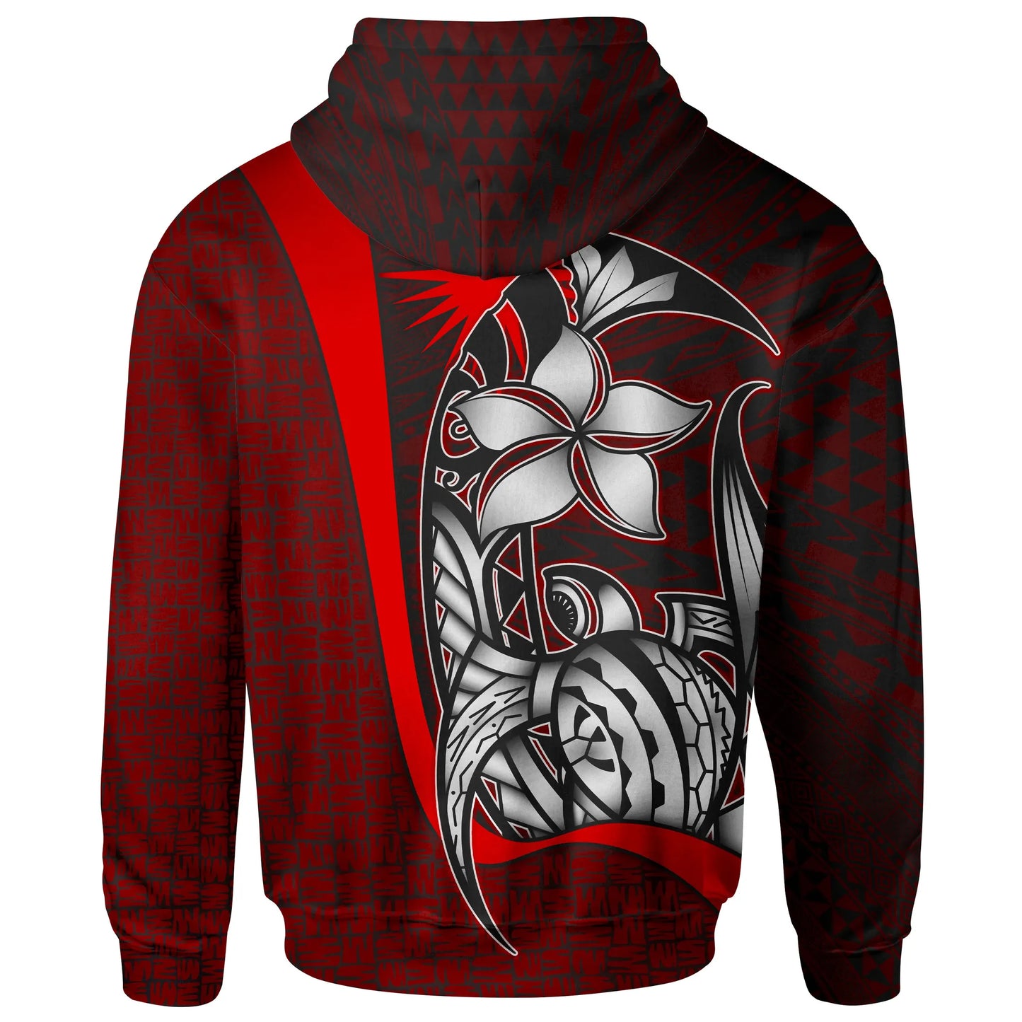 Marshall Islands Polynesian Hoodie Red - Turtle with Hook
