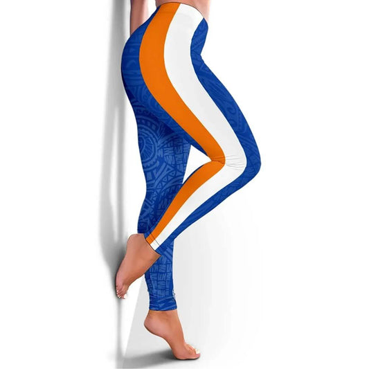 Marshall Islands Polynesian Legging - Coat Of Arm Linked Style