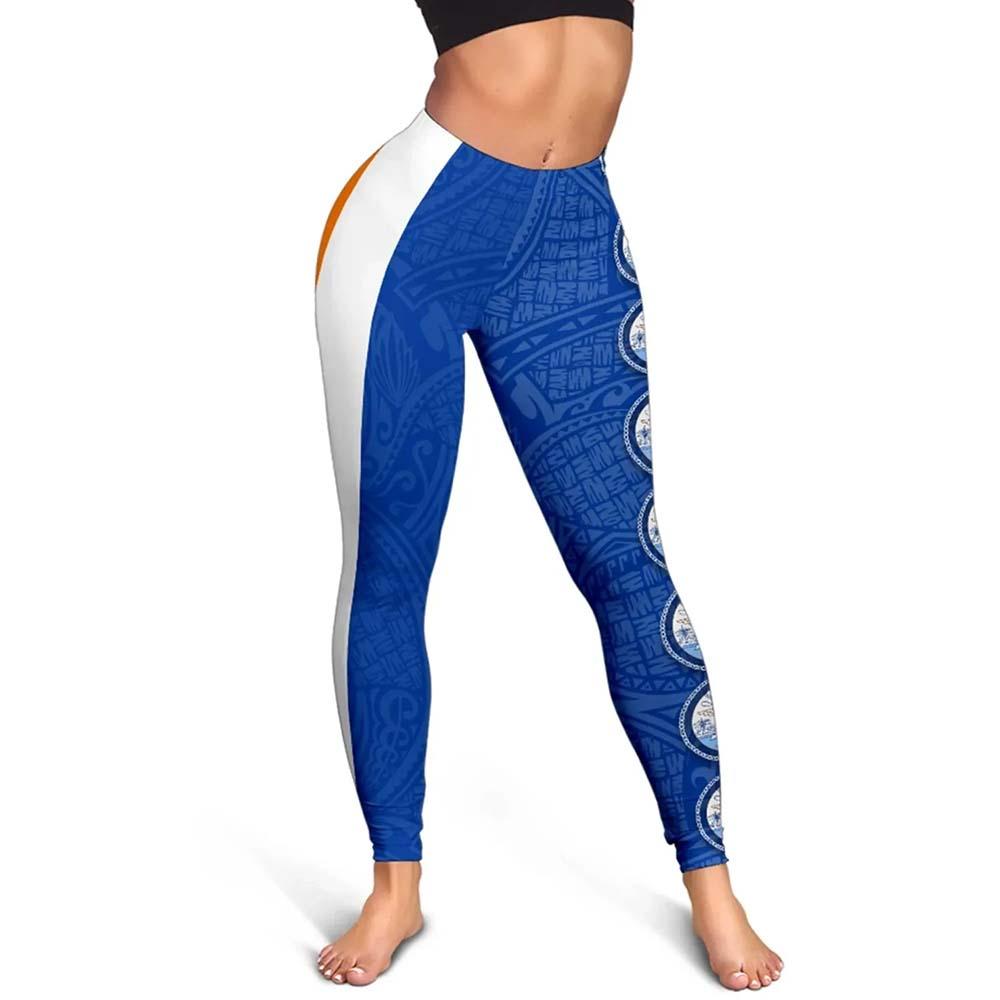 Marshall Islands Polynesian Legging - Coat Of Arm Linked Style