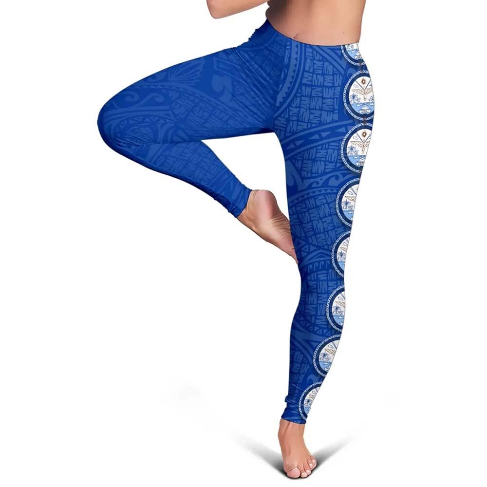 Marshall Islands Polynesian Legging - Coat Of Arm Linked Style