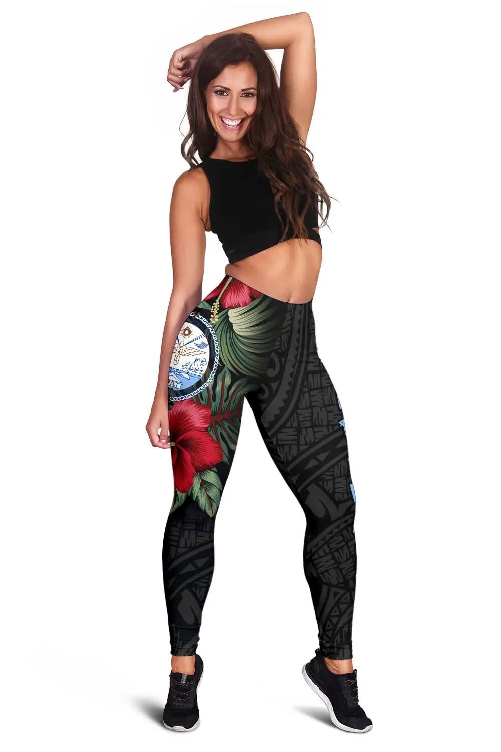 Marshall Islands Polynesian Legging - Hibiscus Coat of Arms