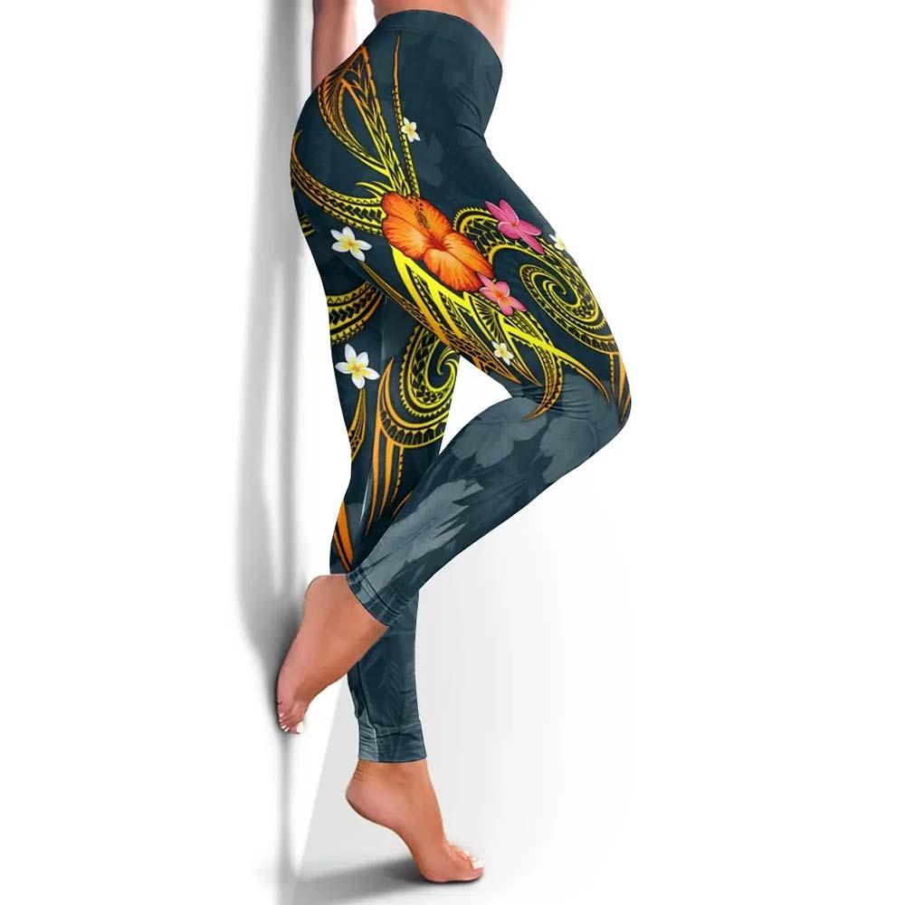 Marshall Islands Polynesian Legging - Legend of Marshall Islands (Blue)