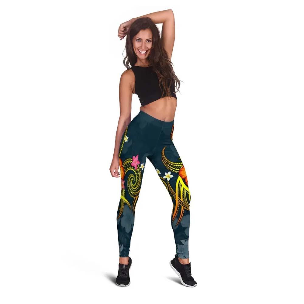Marshall Islands Polynesian Legging - Legend of Marshall Islands (Blue)