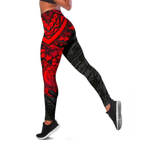 Marshall Islands Polynesian Legging (Women) - Red Turtle