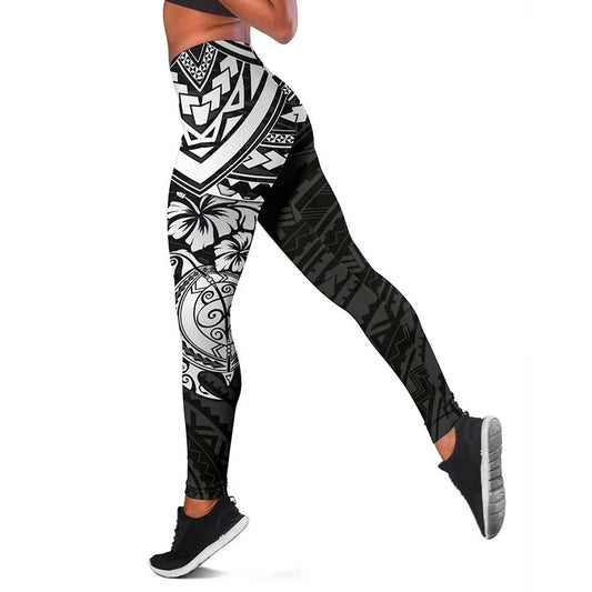 Marshall Islands Polynesian Legging (Women) - White Turtle