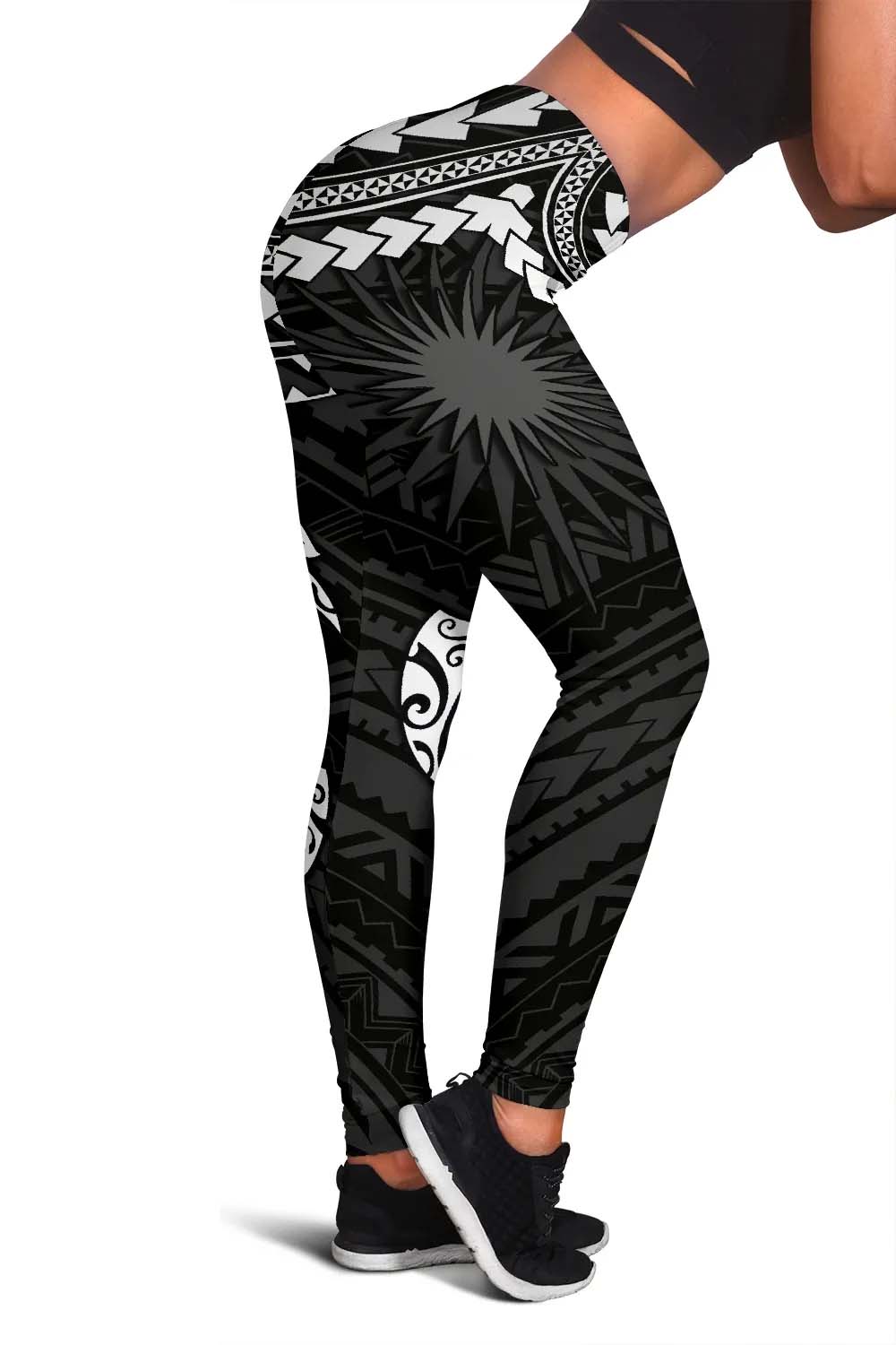 Marshall Islands Polynesian Legging (Women) - White Turtle