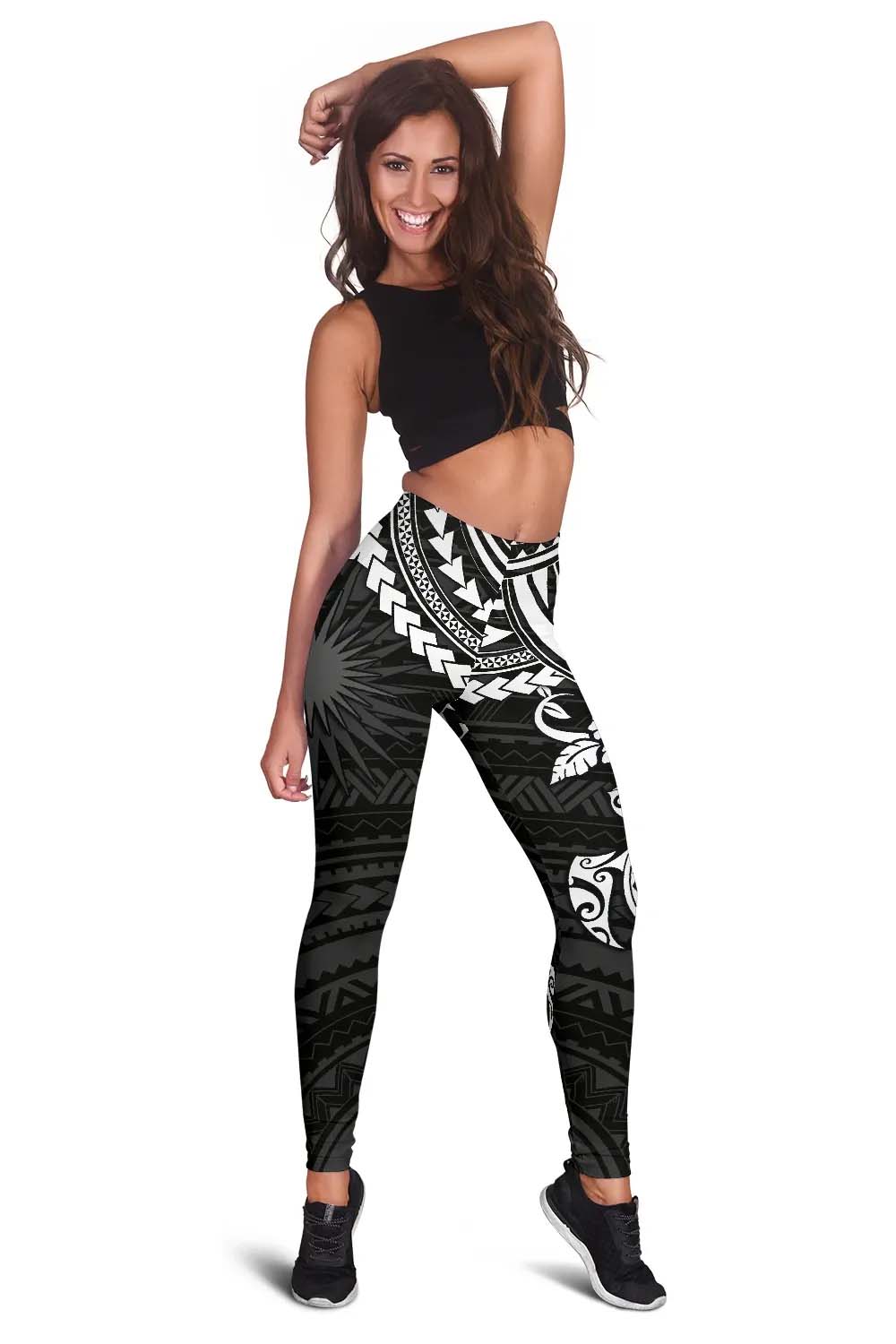 Marshall Islands Polynesian Legging (Women) - White Turtle
