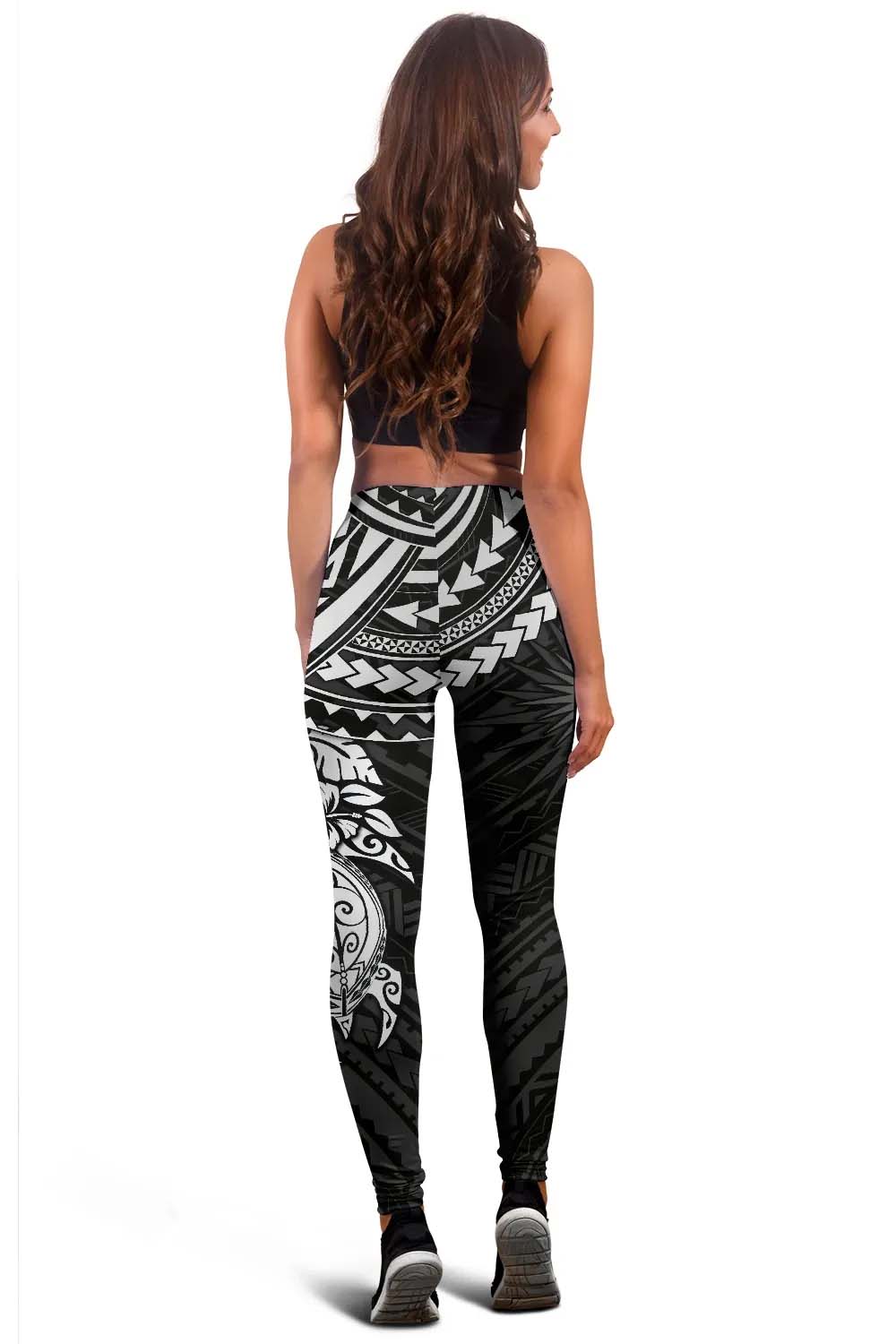 Marshall Islands Polynesian Legging (Women) - White Turtle