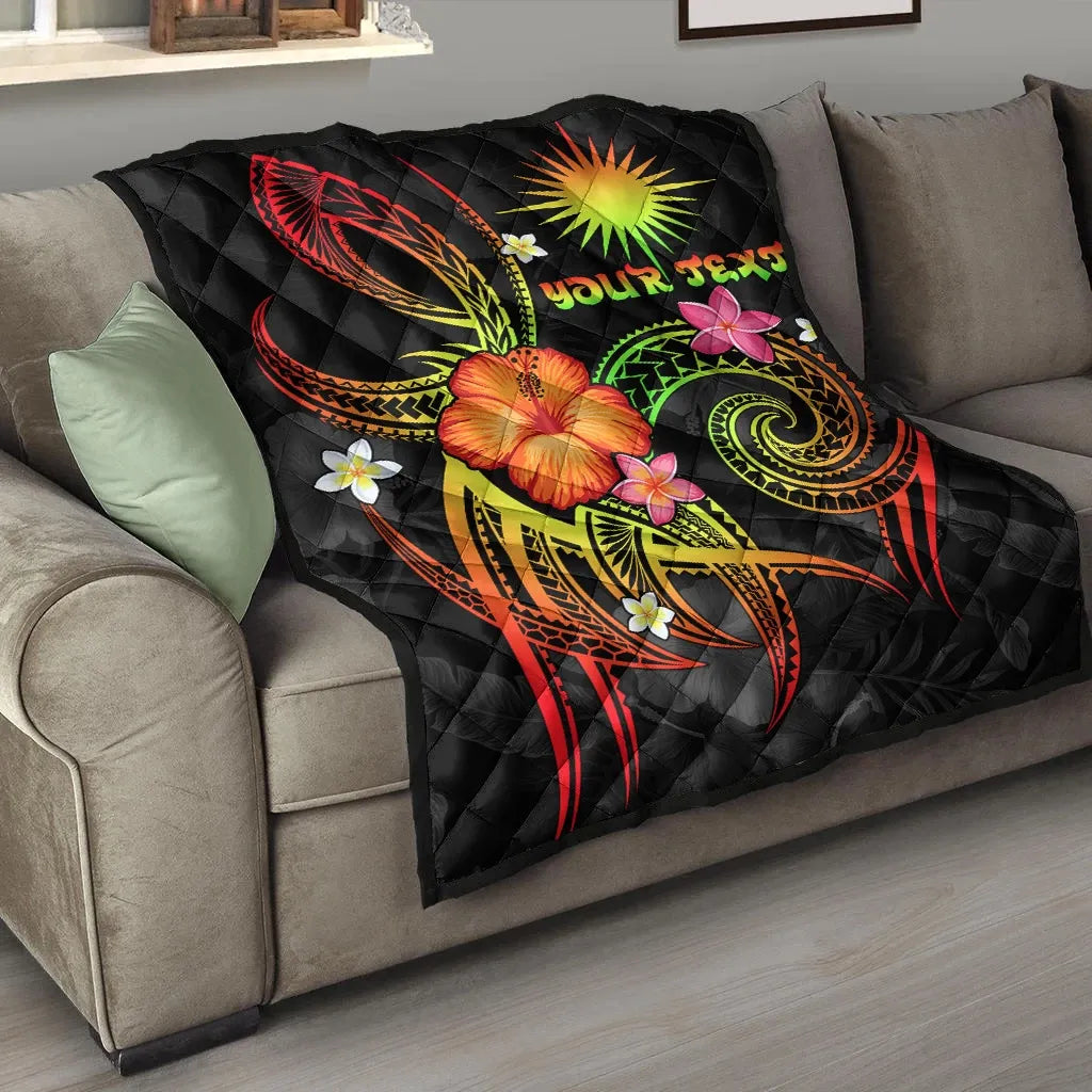 Marshall Islands Polynesian Personalised Premium Quilt - Legend of Marshall Islands (Reggae)