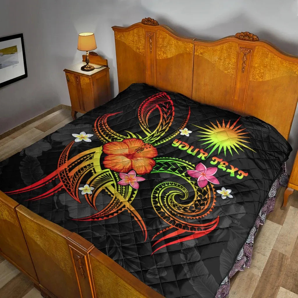 Marshall Islands Polynesian Personalised Premium Quilt - Legend of Marshall Islands (Reggae)