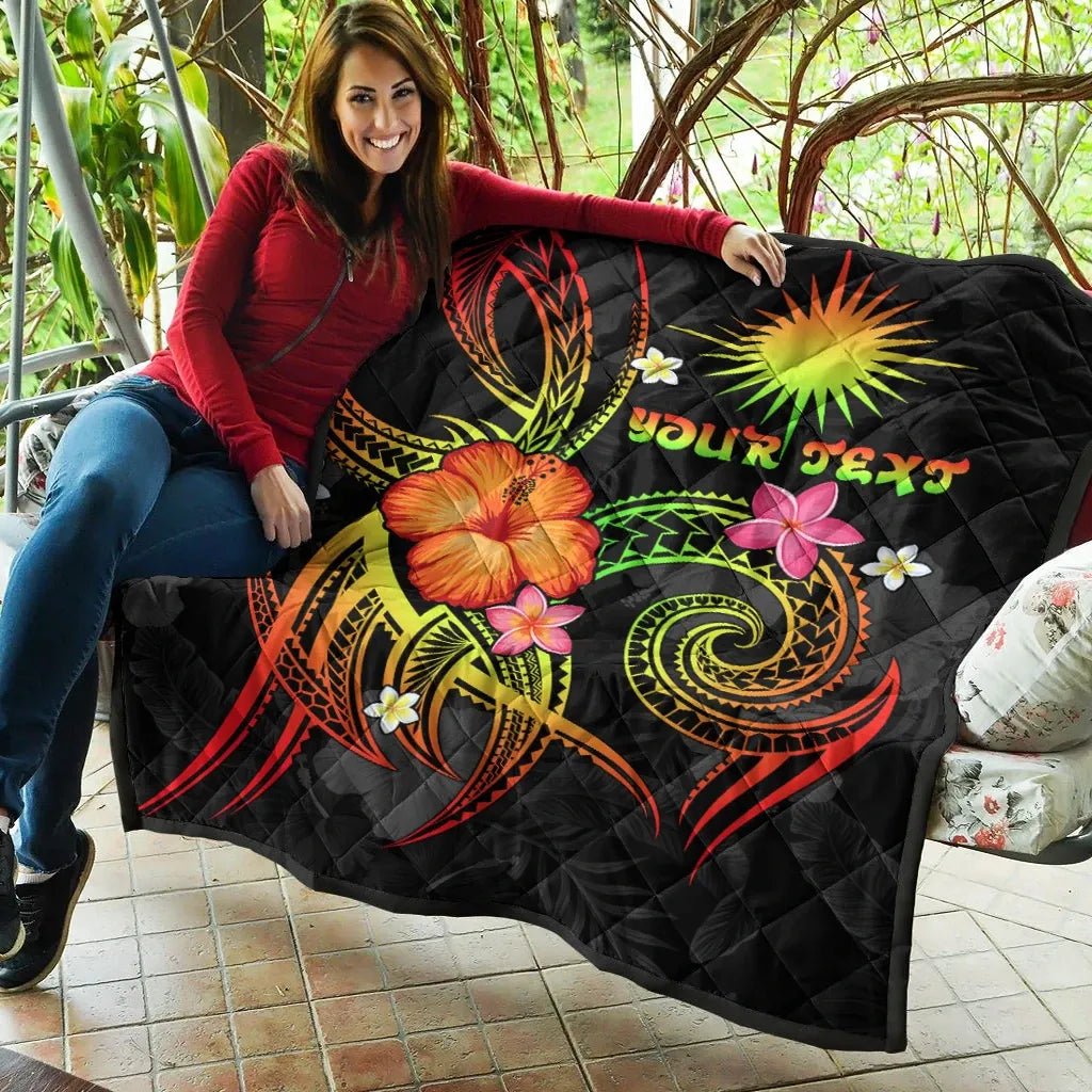 Marshall Islands Polynesian Personalised Premium Quilt - Legend of Marshall Islands (Reggae)