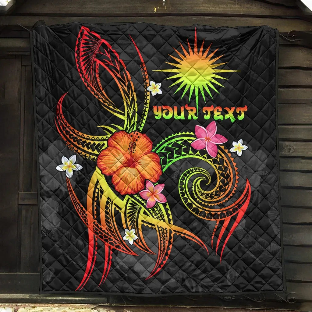Marshall Islands Polynesian Personalised Premium Quilt - Legend of Marshall Islands (Reggae)