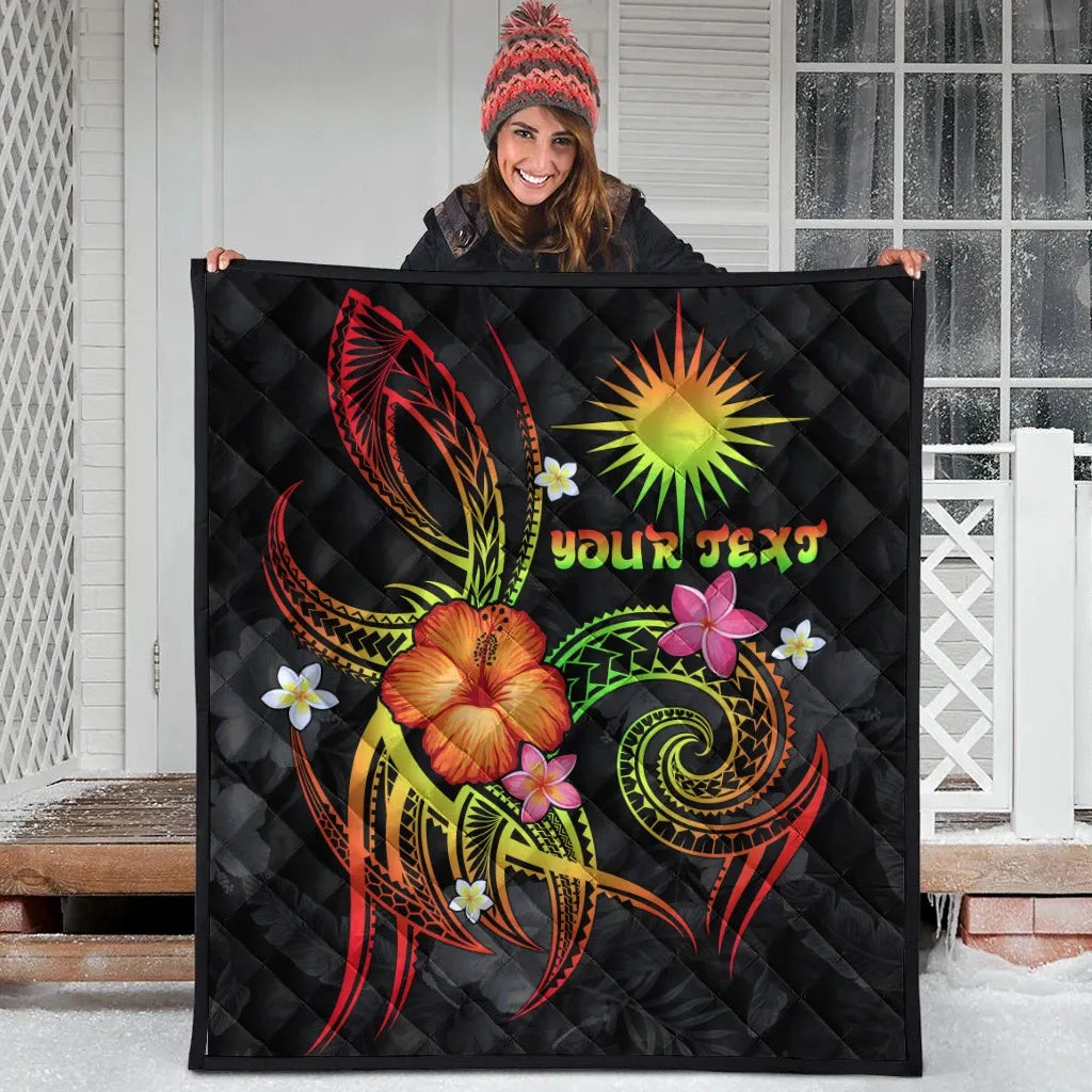 Marshall Islands Polynesian Personalised Premium Quilt - Legend of Marshall Islands (Reggae)