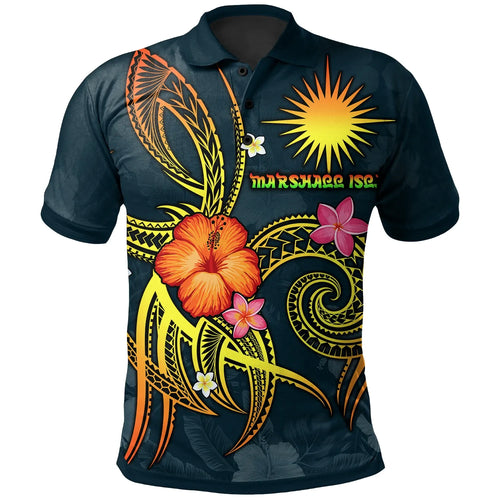 Marshall Islands Polynesian Polo - Legend of Marshall Islands (Blue)