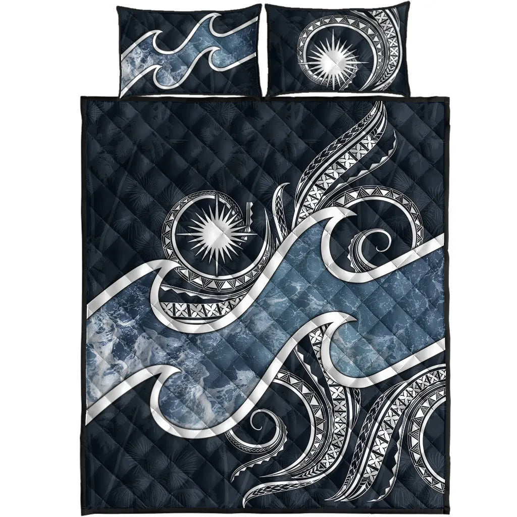 Marshall Islands Polynesian Quilt Bed Set - Ocean Style