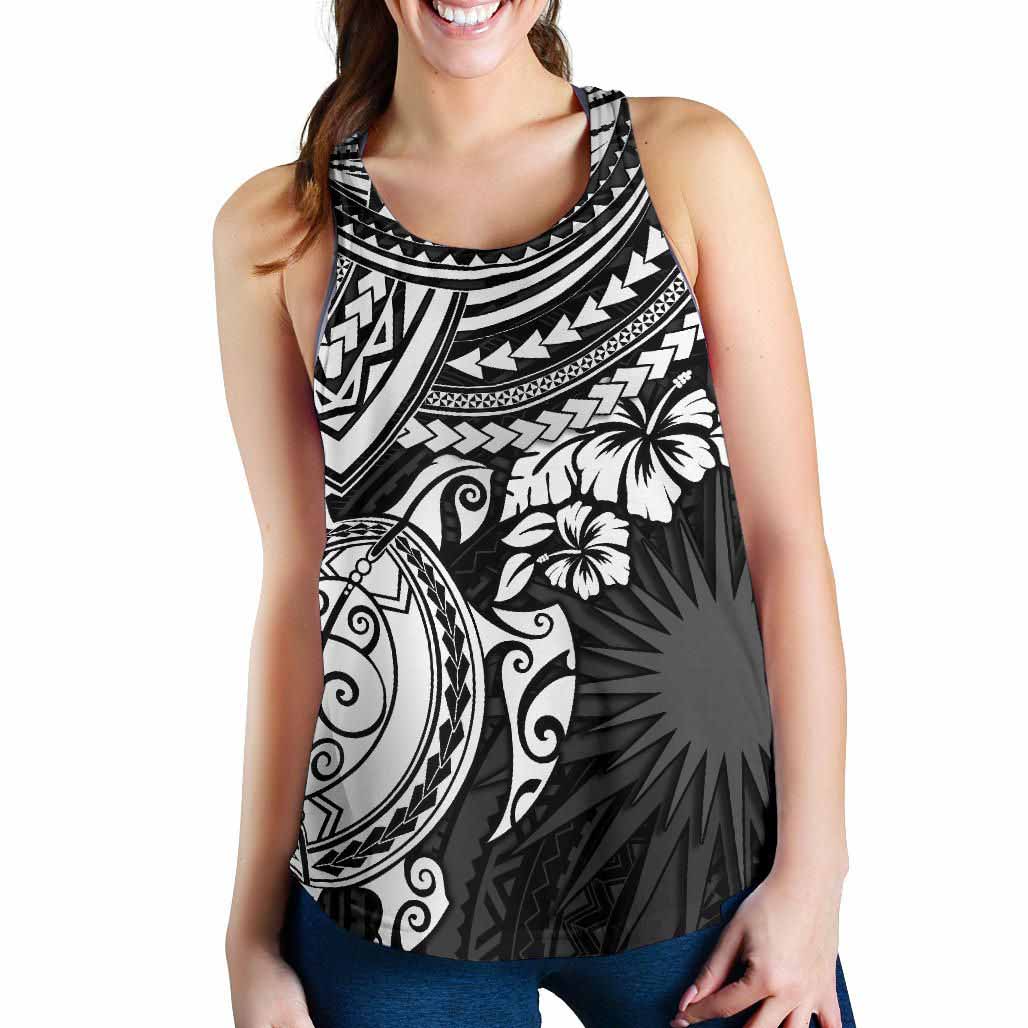 Marshall Islands Polynesian Racerback Tank (Women) - White Turtle