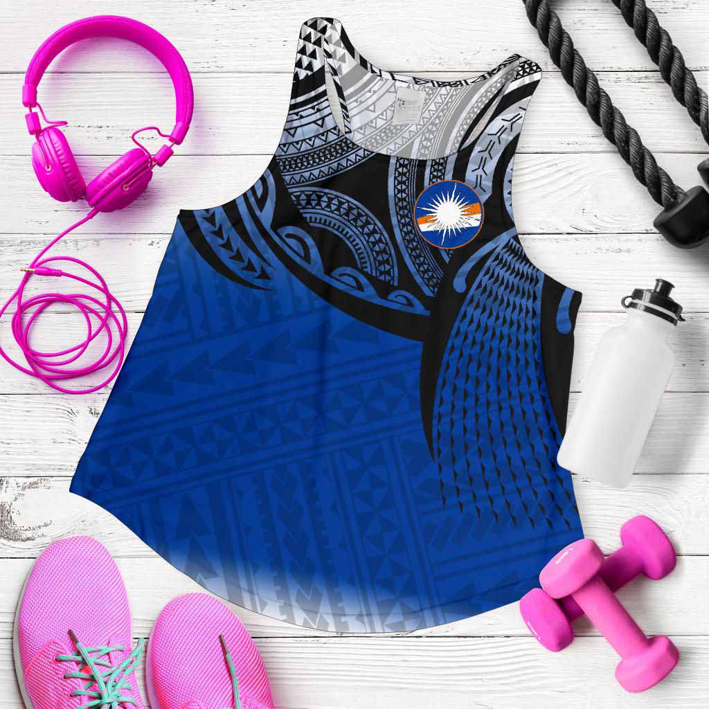 Marshall Islands Polynesian Women Racerback Tank - Tattoo Pattern