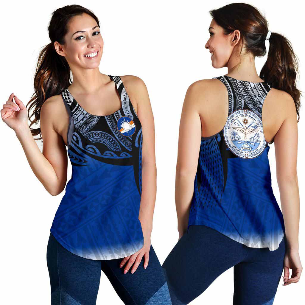 Marshall Islands Polynesian Women Racerback Tank - Tattoo Pattern
