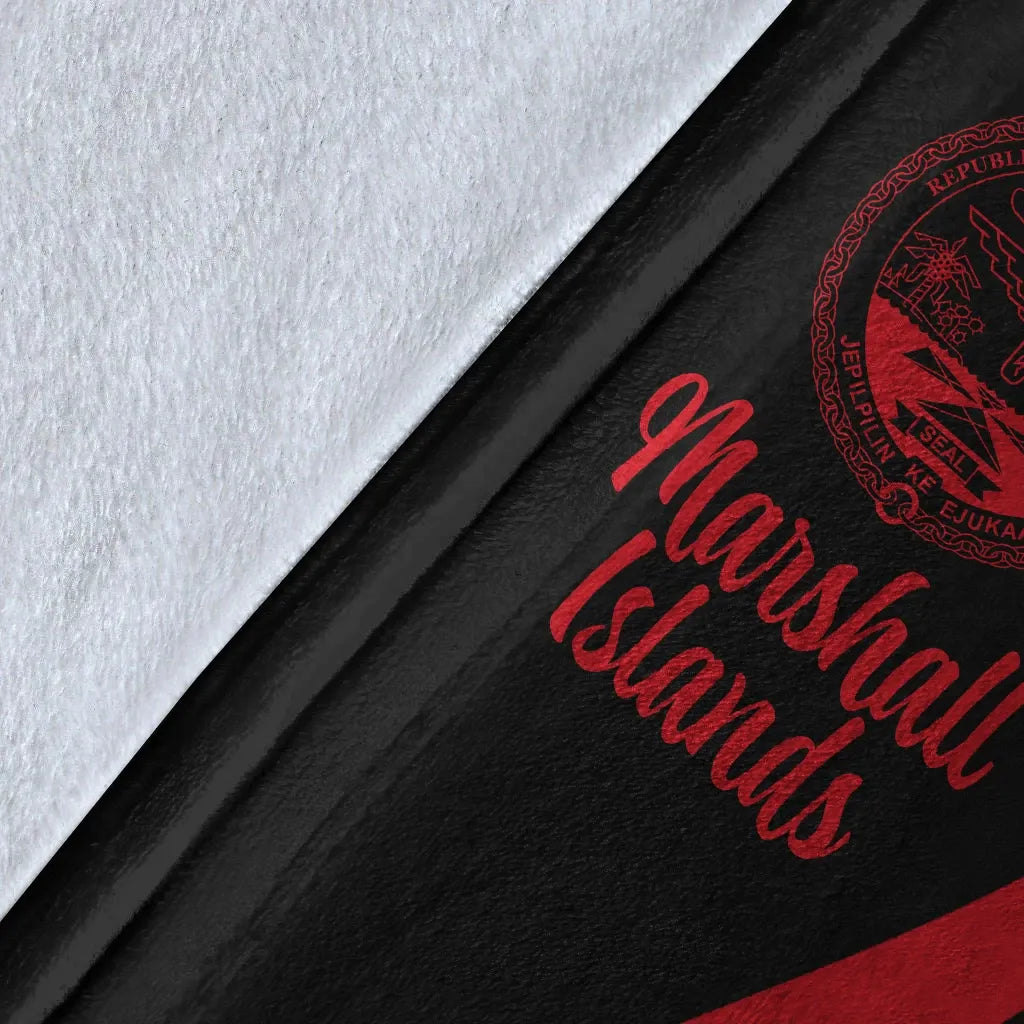 Marshall Islands Premium Blanket - Red Polynesian Tentacle Tribal Pattern Crest