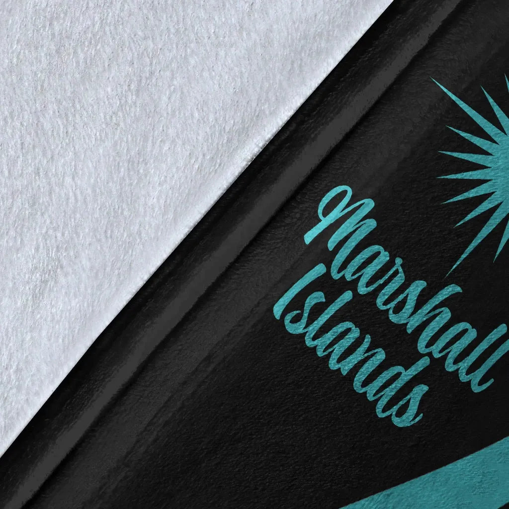 Marshall Islands Premium Blanket - Turquoise Polynesian Tentacle Tribal Pattern