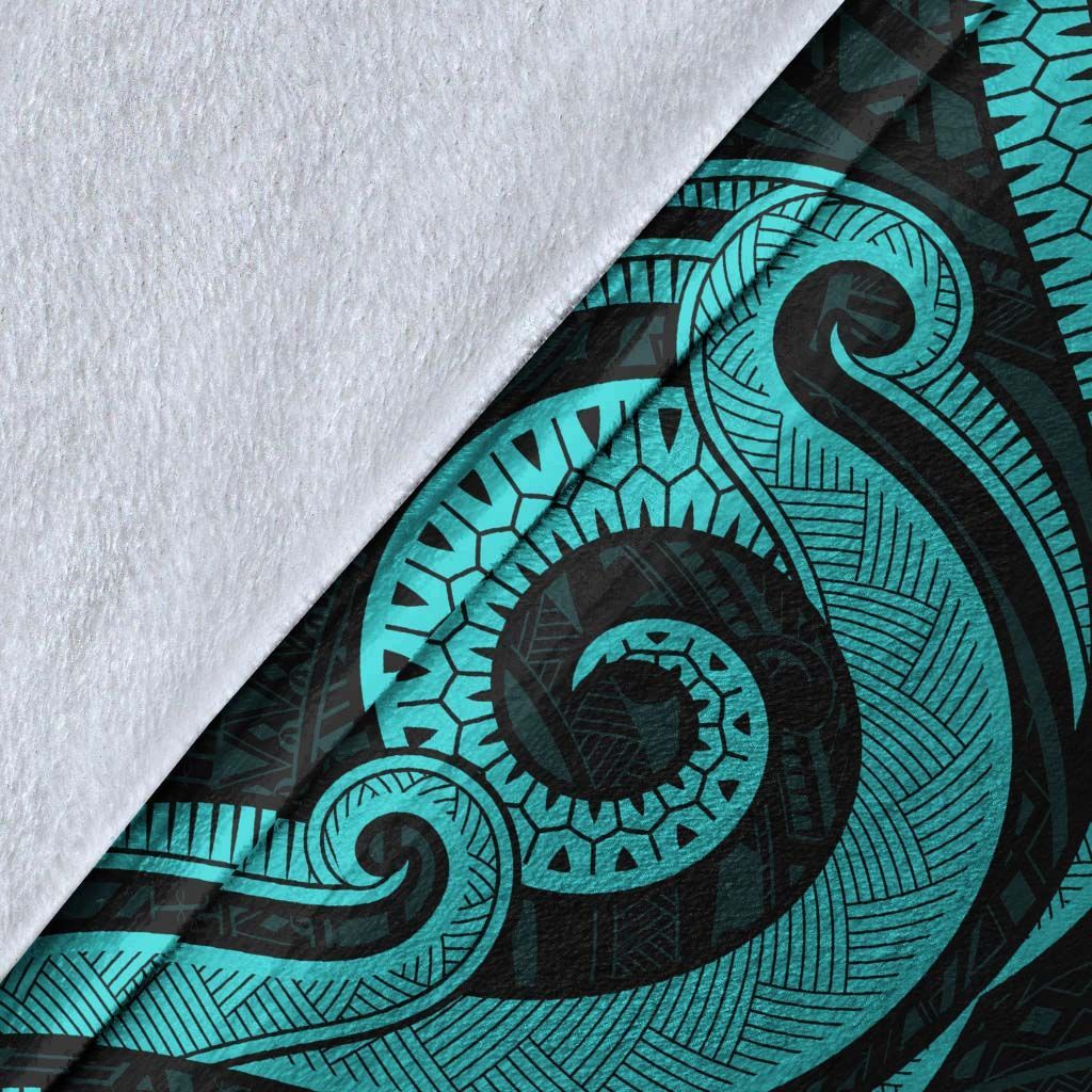 Marshall Islands Premium Blanket - Turquoise Tentacle Turtle Crest