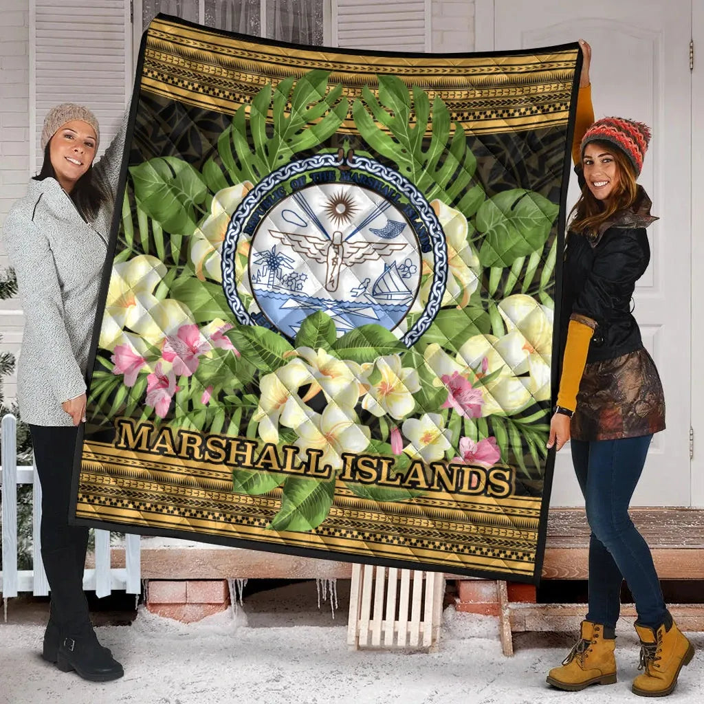 Marshall Islands Premium Quilt - Polynesian Gold Patterns Collection