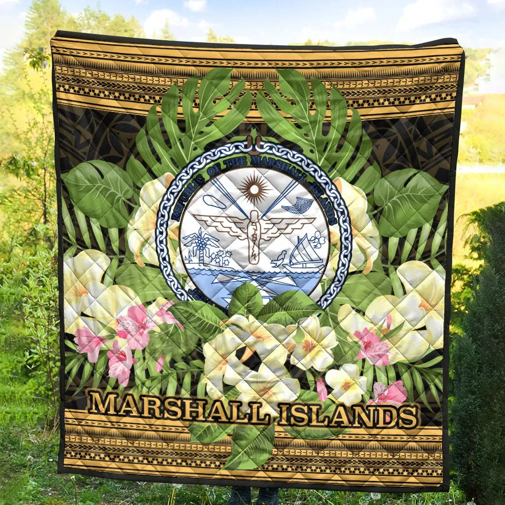 Marshall Islands Premium Quilt - Polynesian Gold Patterns Collection