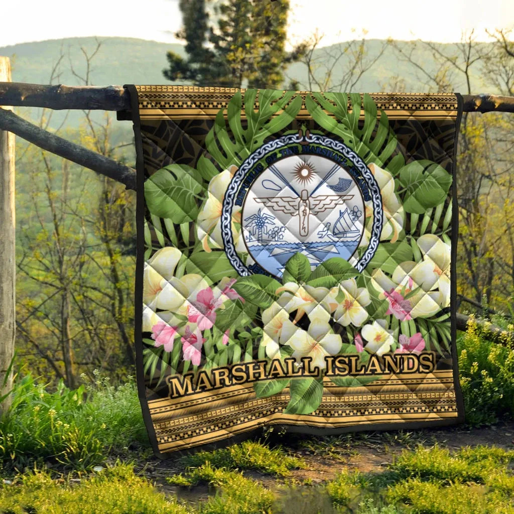 Marshall Islands Premium Quilt - Polynesian Gold Patterns Collection