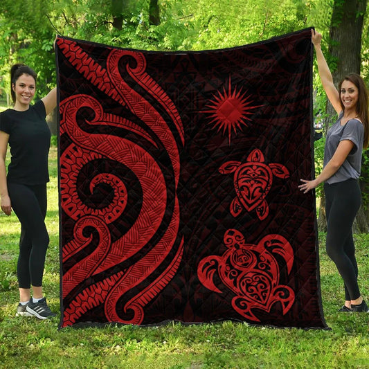 Marshall Islands Premium Quilt - Red Tentacle Turtle