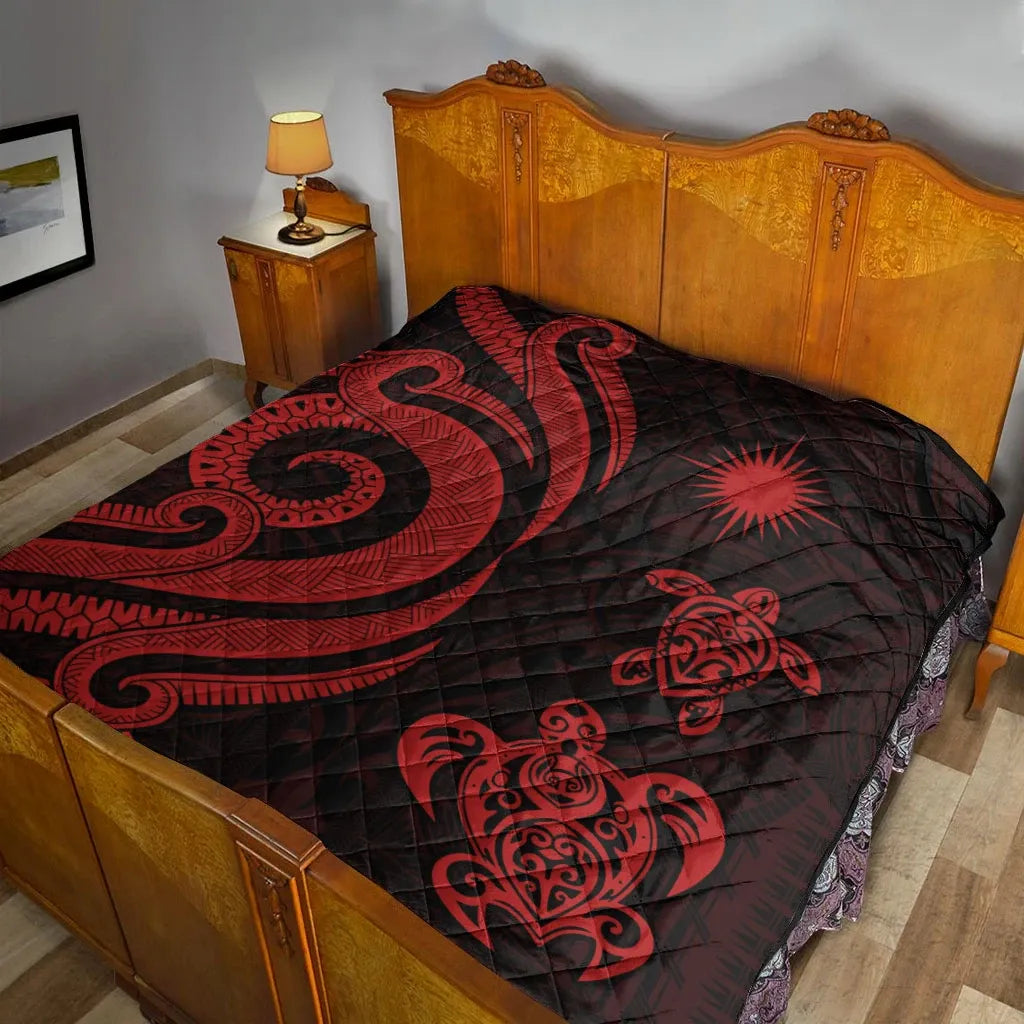 Marshall Islands Premium Quilt - Red Tentacle Turtle