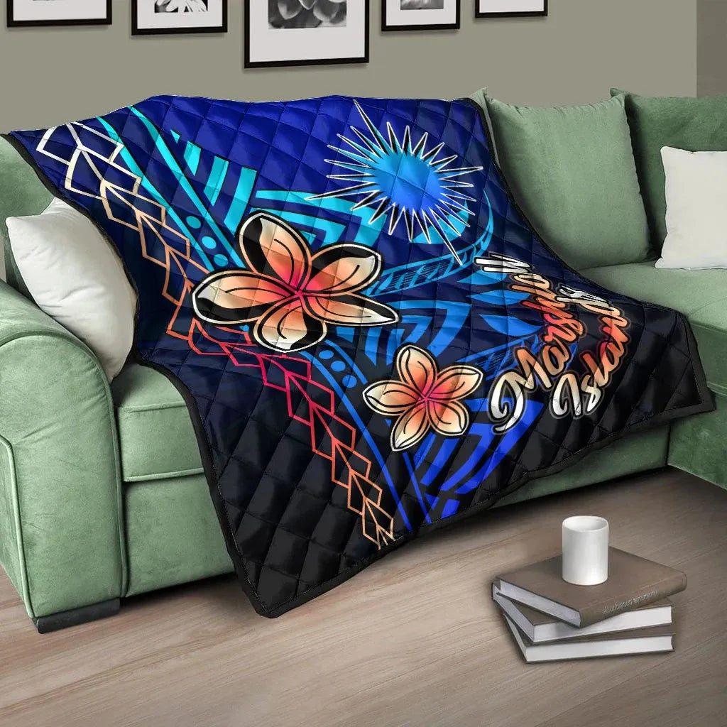 Marshall Islands Premium Quilt - Vintage Tribal Mountain