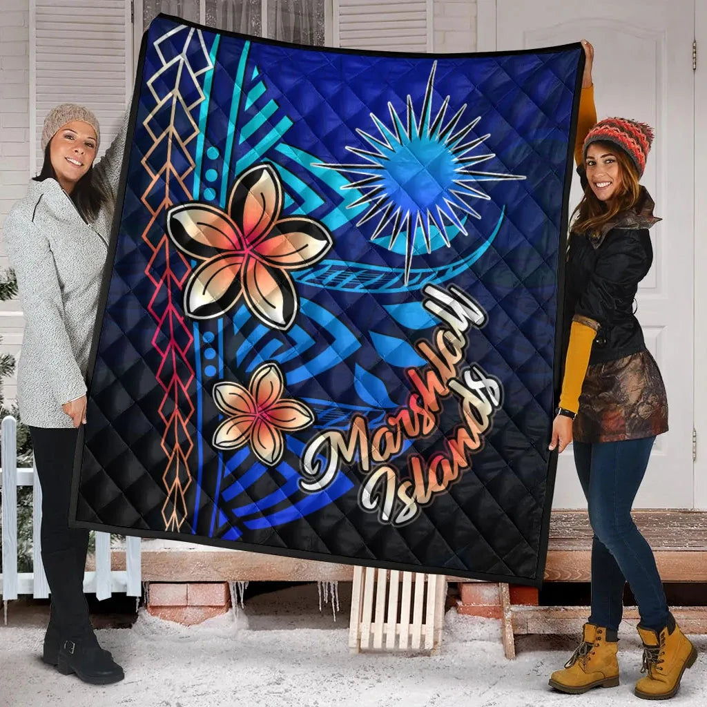 Marshall Islands Premium Quilt - Vintage Tribal Mountain