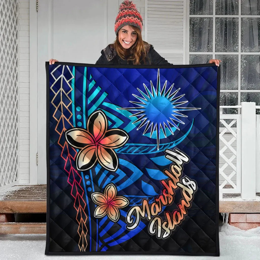 Marshall Islands Premium Quilt - Vintage Tribal Mountain