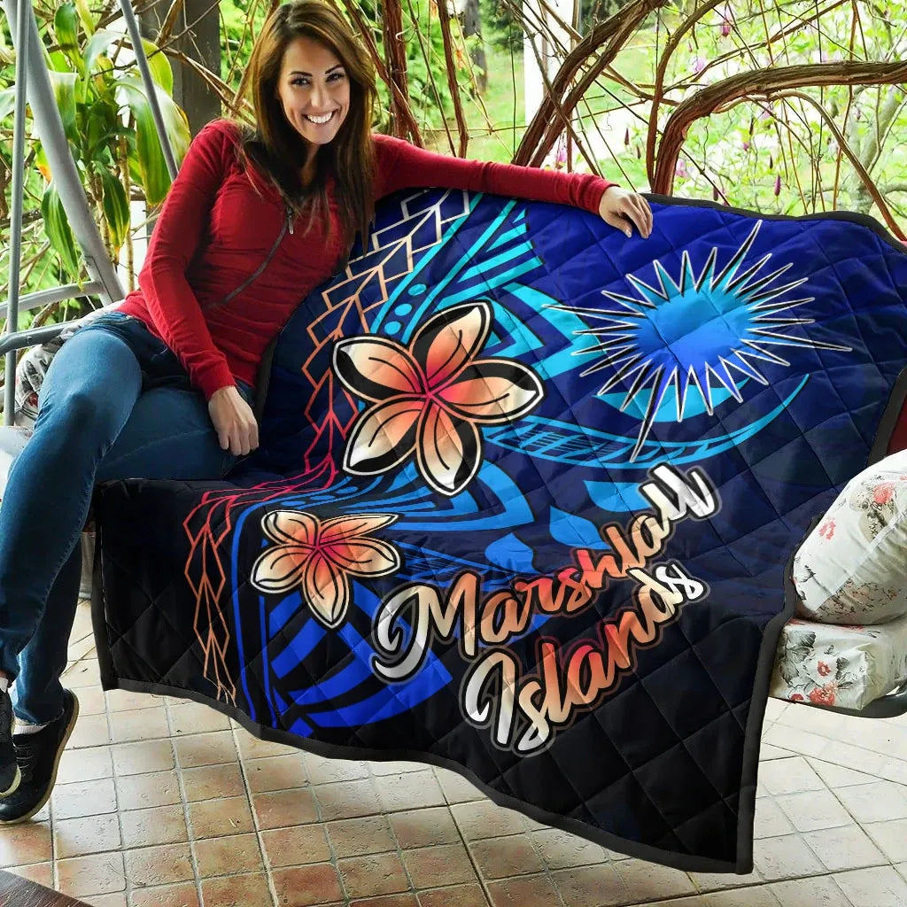 Marshall Islands Premium Quilt - Vintage Tribal Mountain