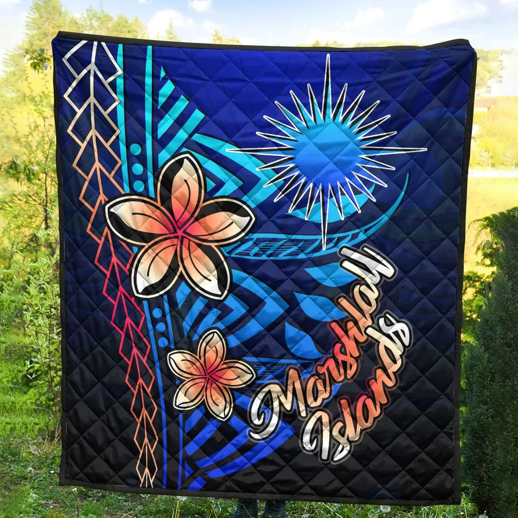 Marshall Islands Premium Quilt - Vintage Tribal Mountain