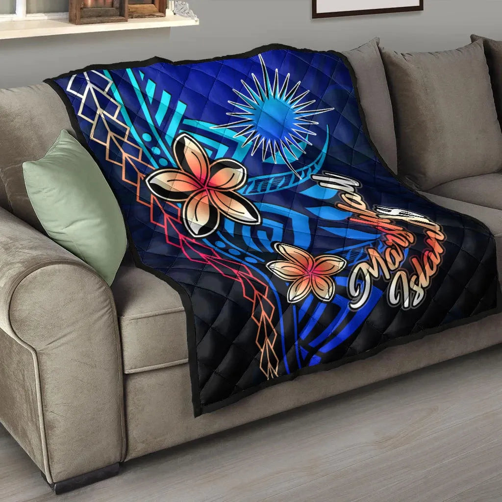 Marshall Islands Premium Quilt - Vintage Tribal Mountain
