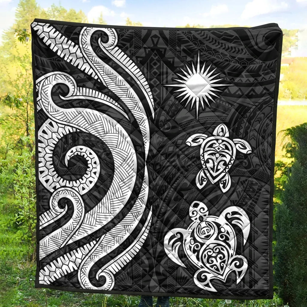 Marshall Islands Premium Quilt - White Tentacle Turtle
