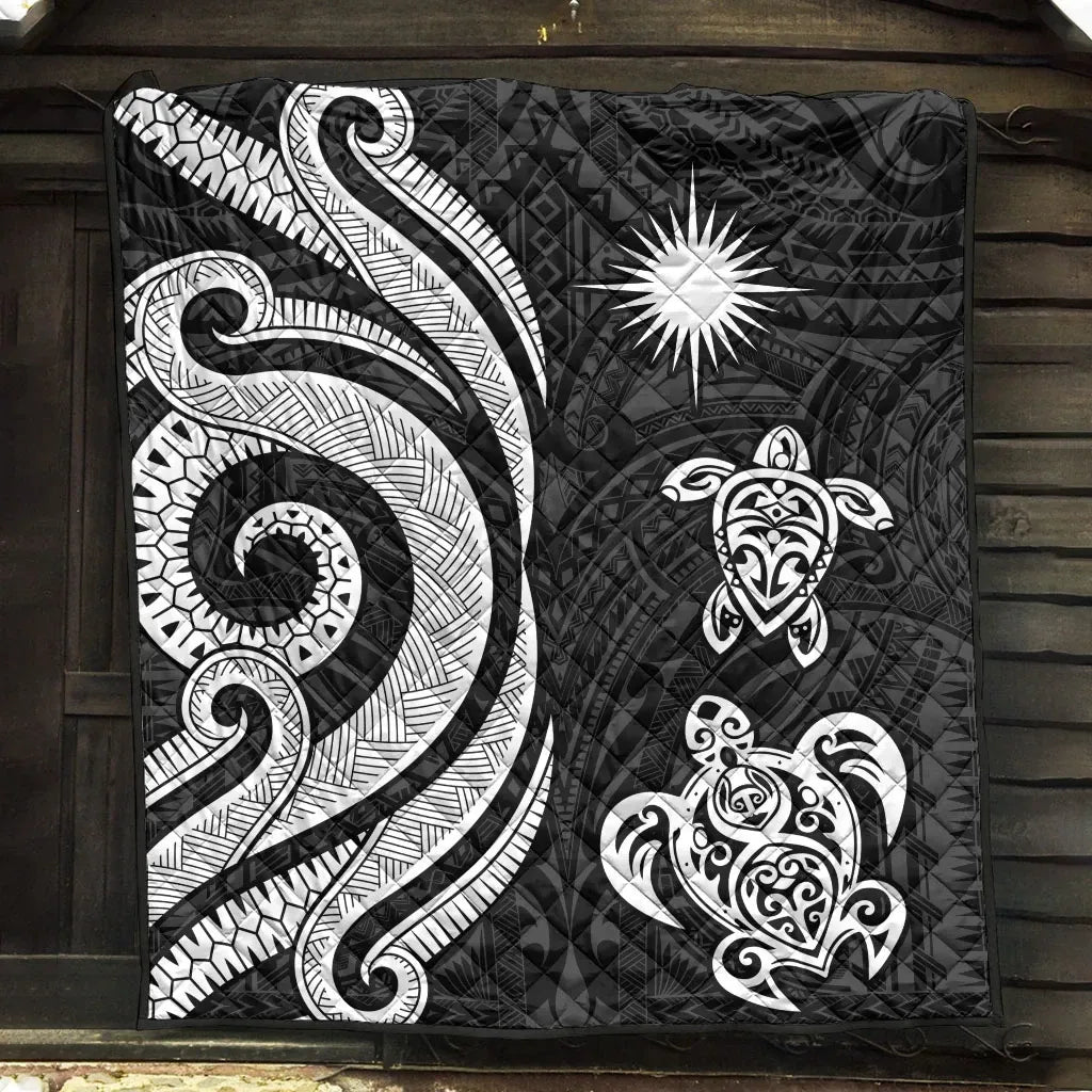 Marshall Islands Premium Quilt - White Tentacle Turtle