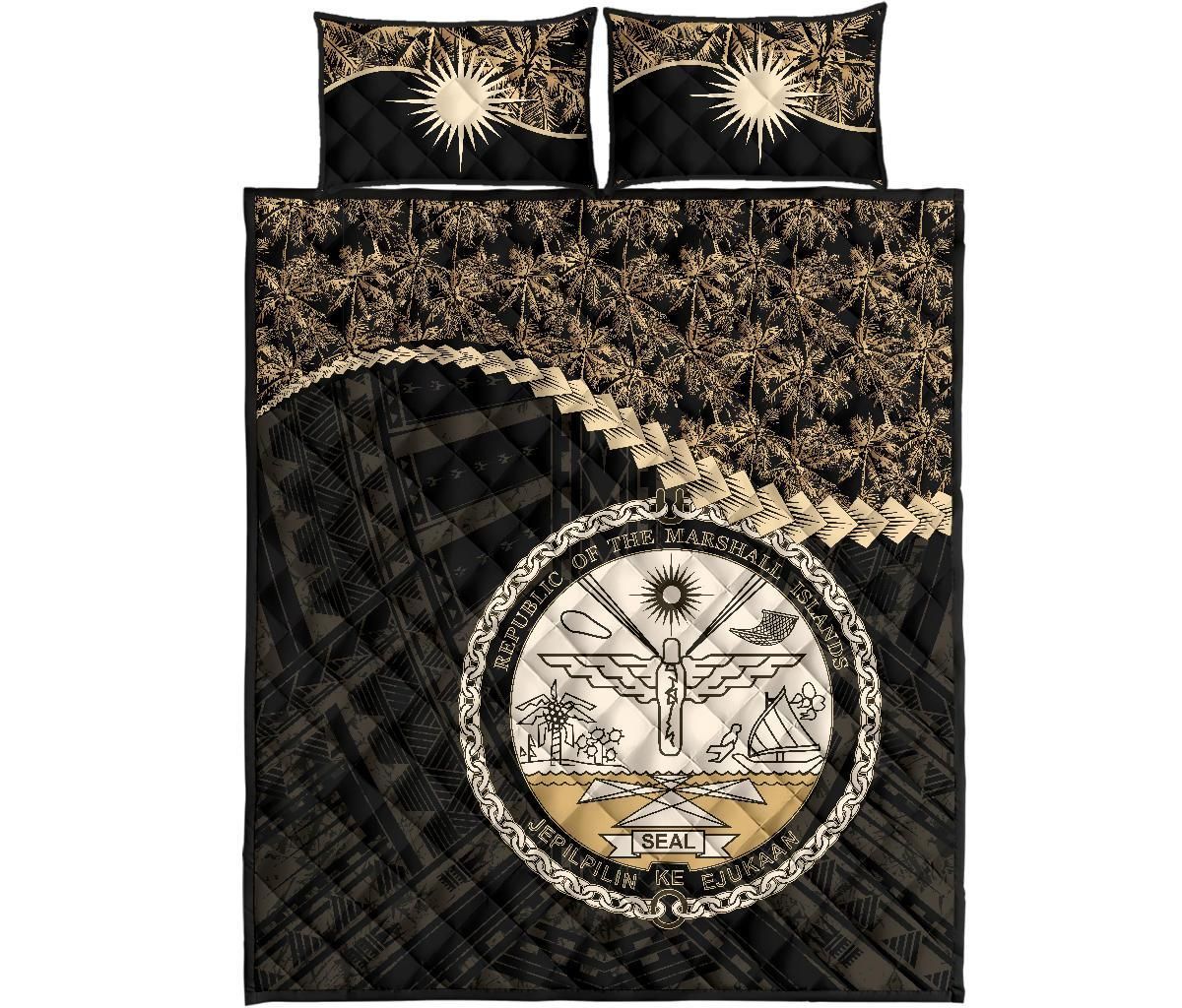 Marshall Islands Polynesian Quilt Bed Set Golden Coconut