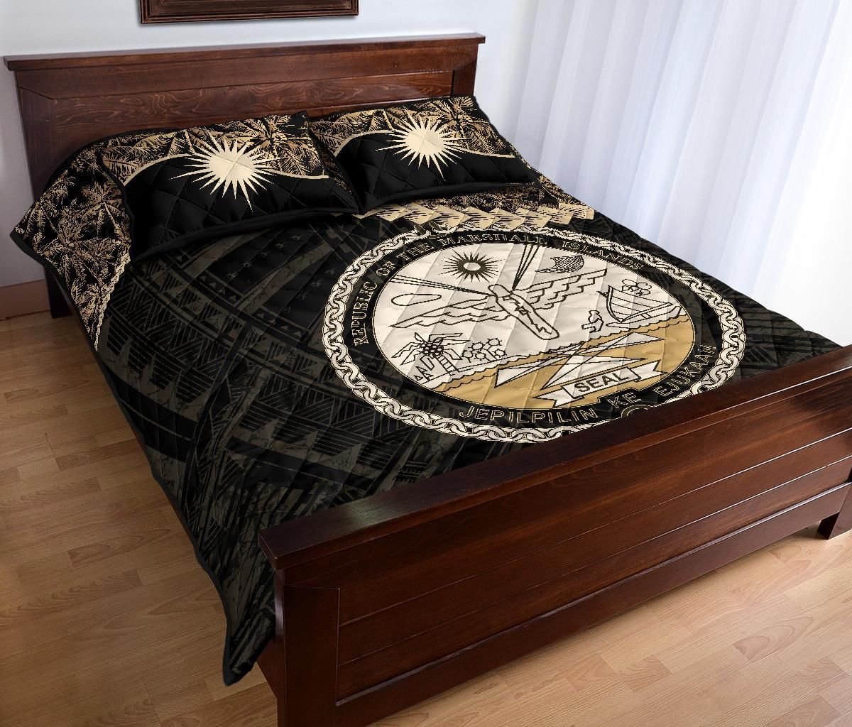 Marshall Islands Polynesian Quilt Bed Set Golden Coconut