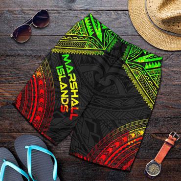 Marshall Islands Men Shorts - Polynesian Chief Reggae Version