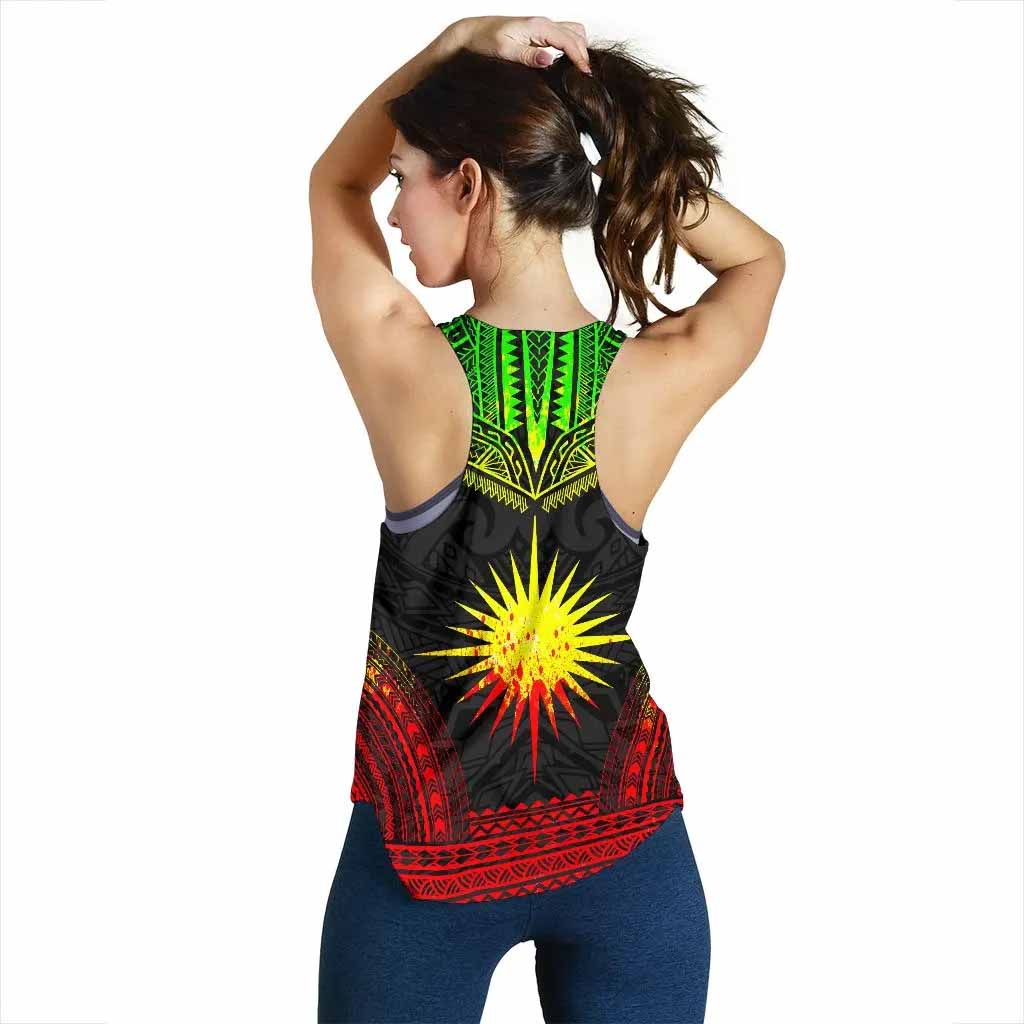 Marshall Islands Women Racerback Tank - Polynesian Chief Reggae Version