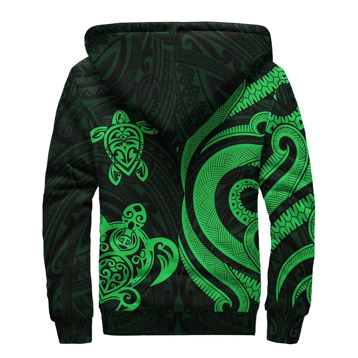 Marshall Islands Sherpa Hoodie - Green Tentacle Turtle Crest
