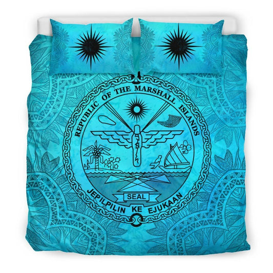 Marshall Islands Duvet Cover Set - Marshall Islands Seal Turquoise