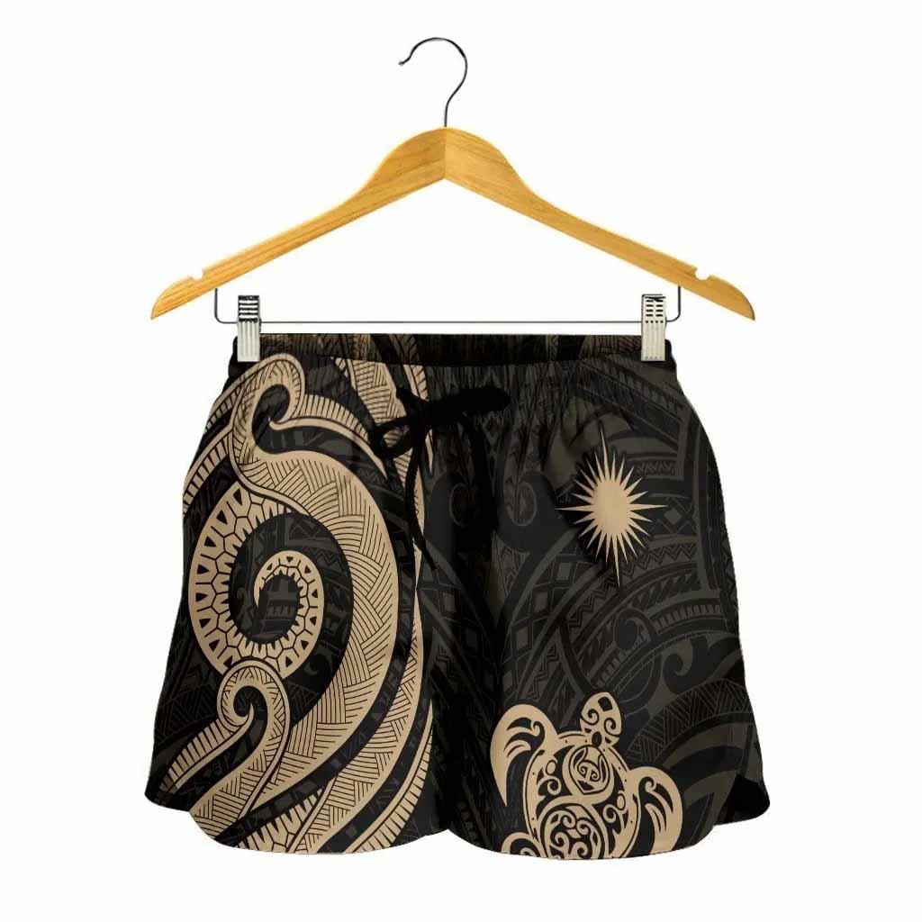 Marshall Islands Women Shorts - Gold Tentacle Turtle