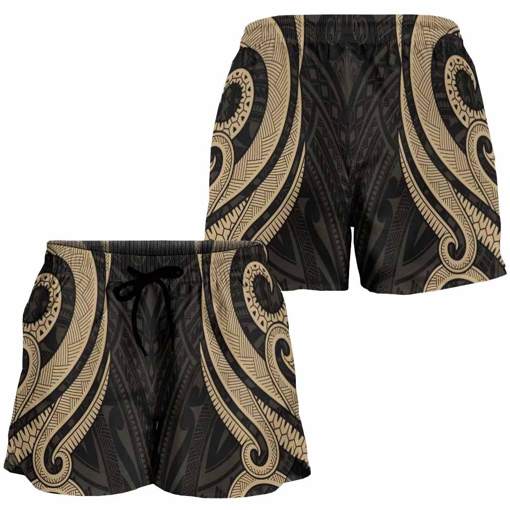 Marshall Islands Women Shorts - Gold Tentacle Turtle