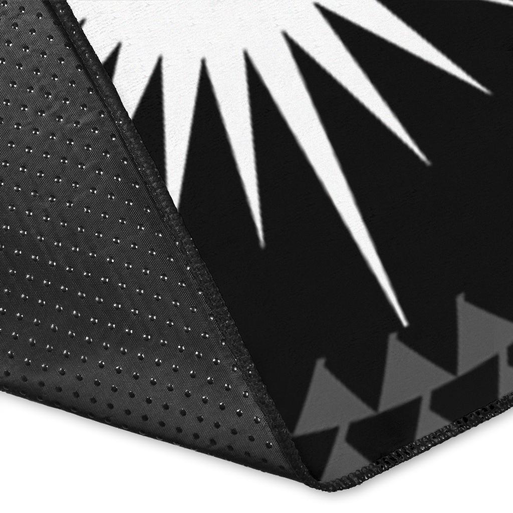 Marshall Personalised Area Rug - Marshall Seal With Polynesian Tattoo Style ( Black)