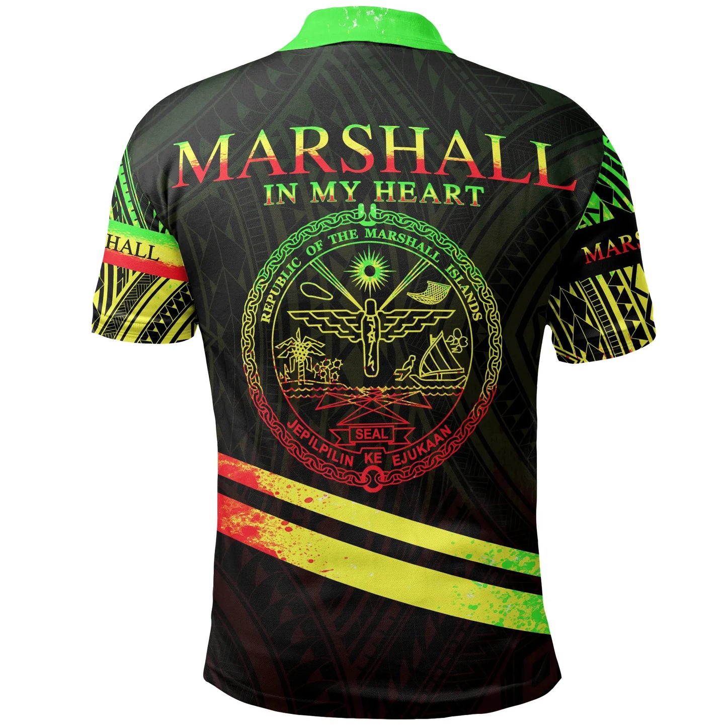 Marshall Islands Polo Shirt - In My Heart Style Reggae Polynesian Patterns